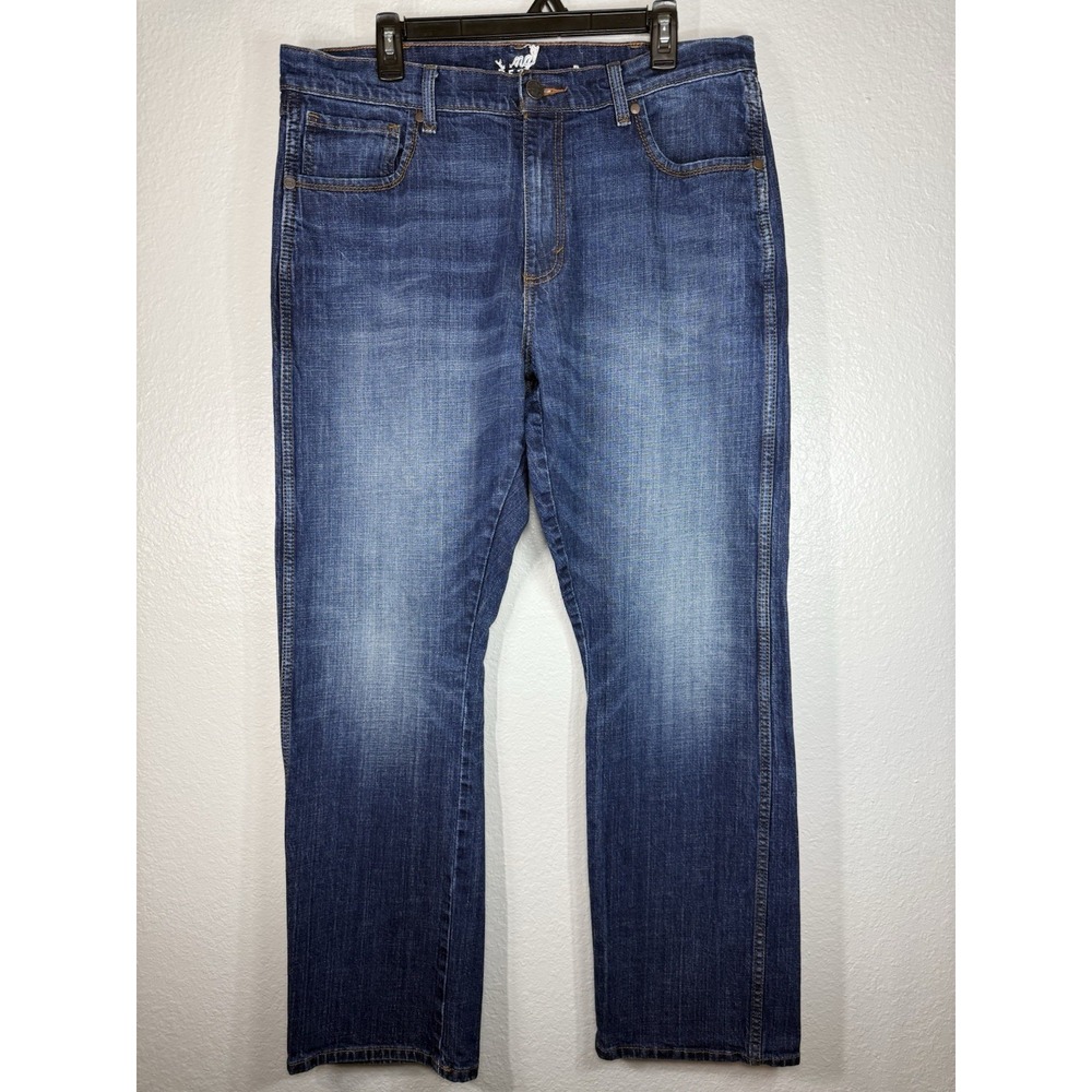 Wrangler Retro Jeans Mens 36X34 Blue Relaxed Bootcut Stretch Denim Pants Western